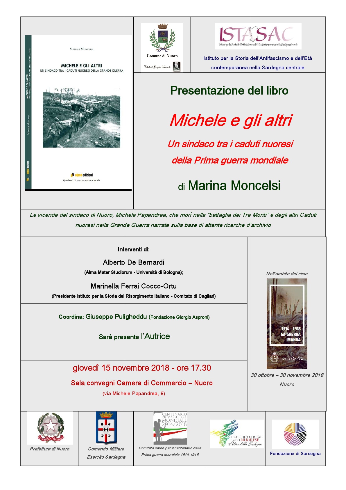 Nuoro: Presentazione di Michele e gli Altri di Marina Moncelsi